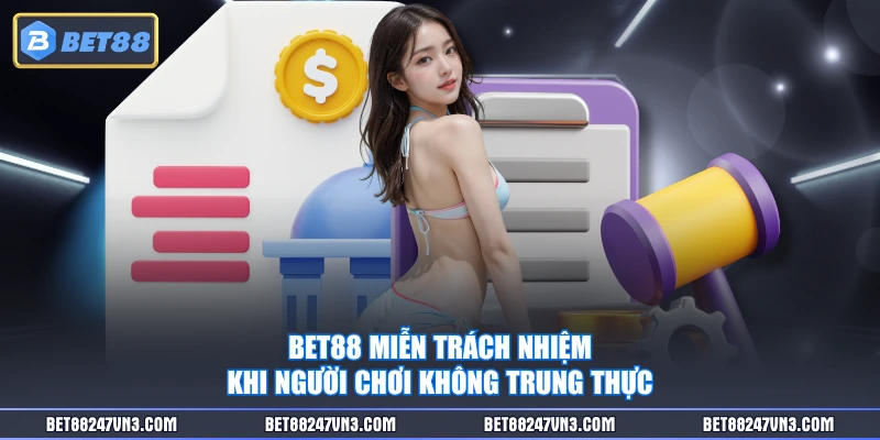 BET88 miễn trách nhiệm khi người chơi không trung thực